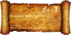 Csonka Nátán névjegykártya